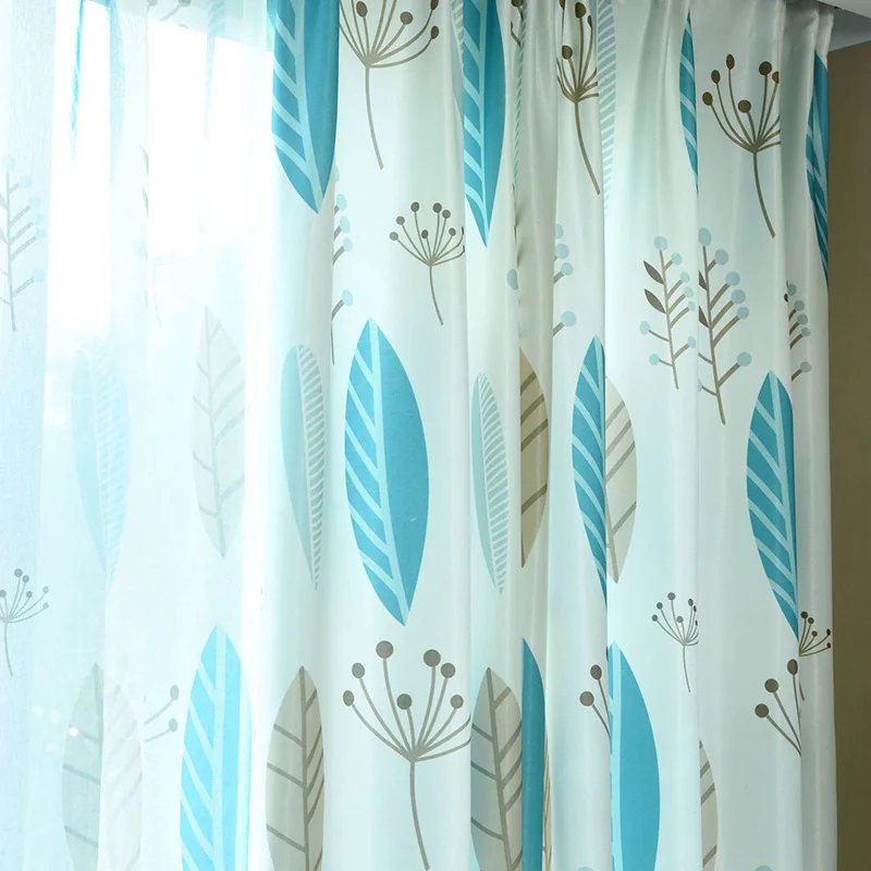 

Simple Nordic Plant Personality Curtains for Living Room Bedroom Window American Yellow Leaves Children Curtains Fabric Drapes