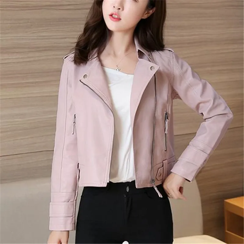 2018 Новинка весна осень Женская короткая Дизайнерская куртка из искусственной