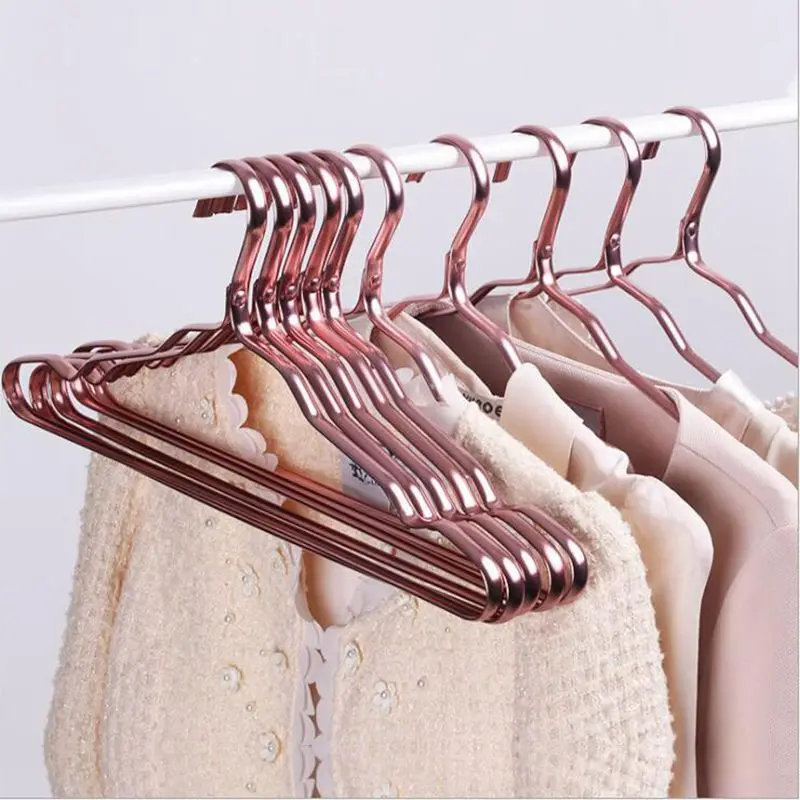 

Aluminum Alloy Hangers Seamless Anti slip Clothing Support Metal Hanger Big Capacity Light Adult Clothes Hanger Four Colors