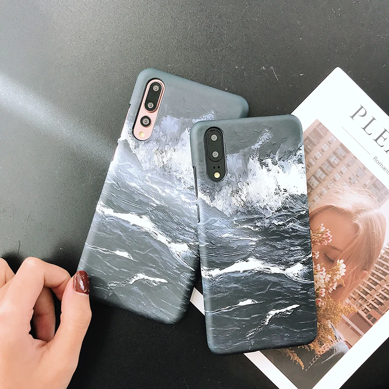 Жесткий чехол s для huawei P20 P30 Mate20 Pro Lite чехол для телефона океан 3D Жесткий PC чехол для Honor 8 Lite Honor 8 9 10