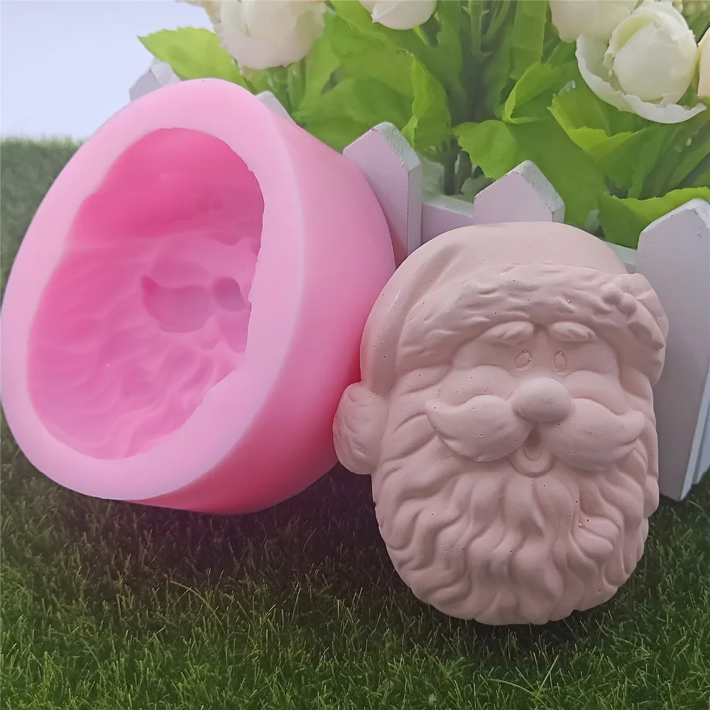 Отличная форма Санта Клаус силиконовая для мыла 3D силиконовые формы