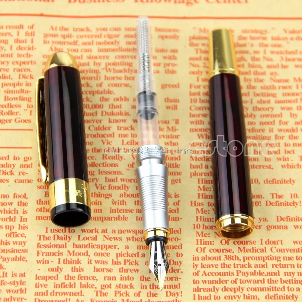 Перьевая ручка Jinhao X250 с красным мраморным наконечником среднего размера и