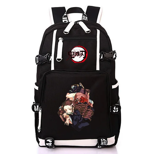 6 Японское аниме Demon Slayer: Kimetsu no Yaiba Bookbag брезентовые школьные рюкзаки USB рюкзак для ноутбука мультяшный дорожный рюкзак Rugzak - Цвет: 6