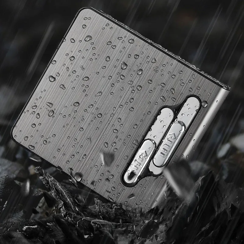 Портативный USB электронный портсигар с двойной дугой Зажигалка 20 шт. портсигар держатель USB зарядка Зажигалка гаджеты для мужчин