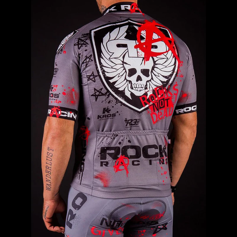Профессиональный комплект одежды для велоспорта Team Rock Racing, футболка с коротким рукавом+ дышащие шорты, комплект одежды для велоспорта