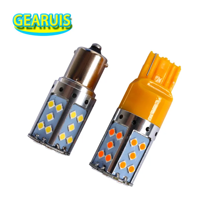 18 Вт No Hyper Flash 1156 bau15s py21w ba15s p21w 1.5A 35 smd 3030 светодиодные T20 7440 Обратные резервные