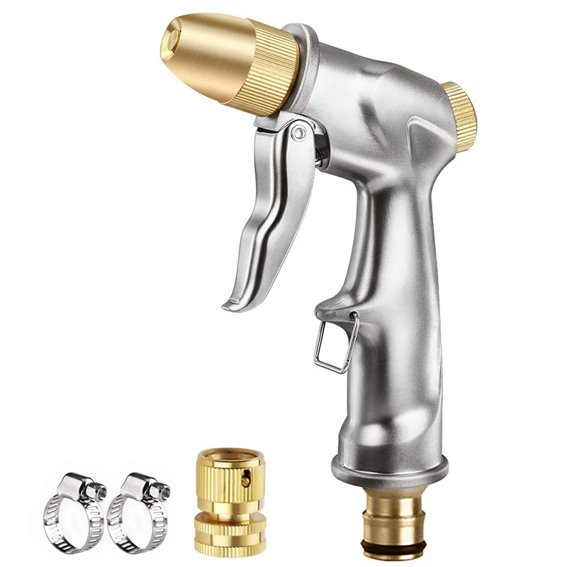 Garden Hose Nozzle Sprayer Gun Heavy Duty Nozzle Leak Proof High Pressure Sprayer in 4 Spraying Modes for Watering Plants& Lawn