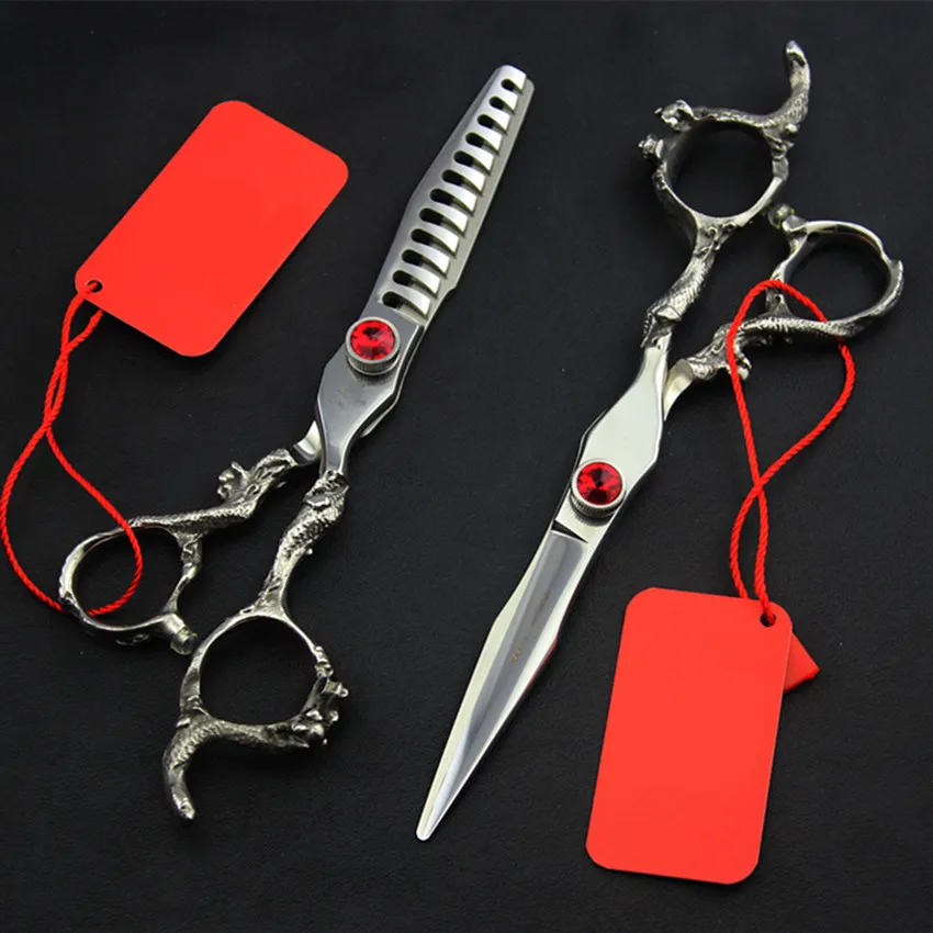 

Upscale Germany 440c 6 & 5.5 inch hair scissors makeup thinning shears cutting barber hair clipper scissor hairdressing scissors