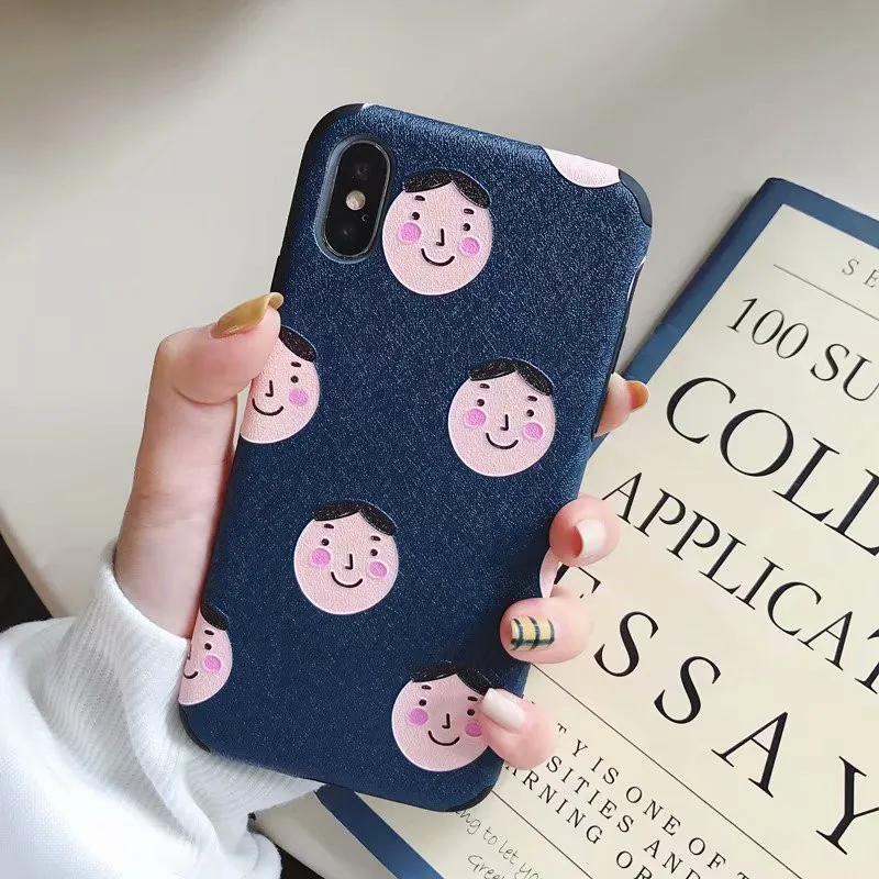 Чехлы для телефонов Relief с рисунком пары мальчика и девочки, для iPhone X XS MAX XR, красный и синий силиконовый чехол для 6 6s 7 8 Plus.