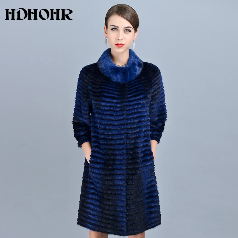 HDHOHR 2020 высококачественные Вязаные норковые меховые пальто Модные натуральные