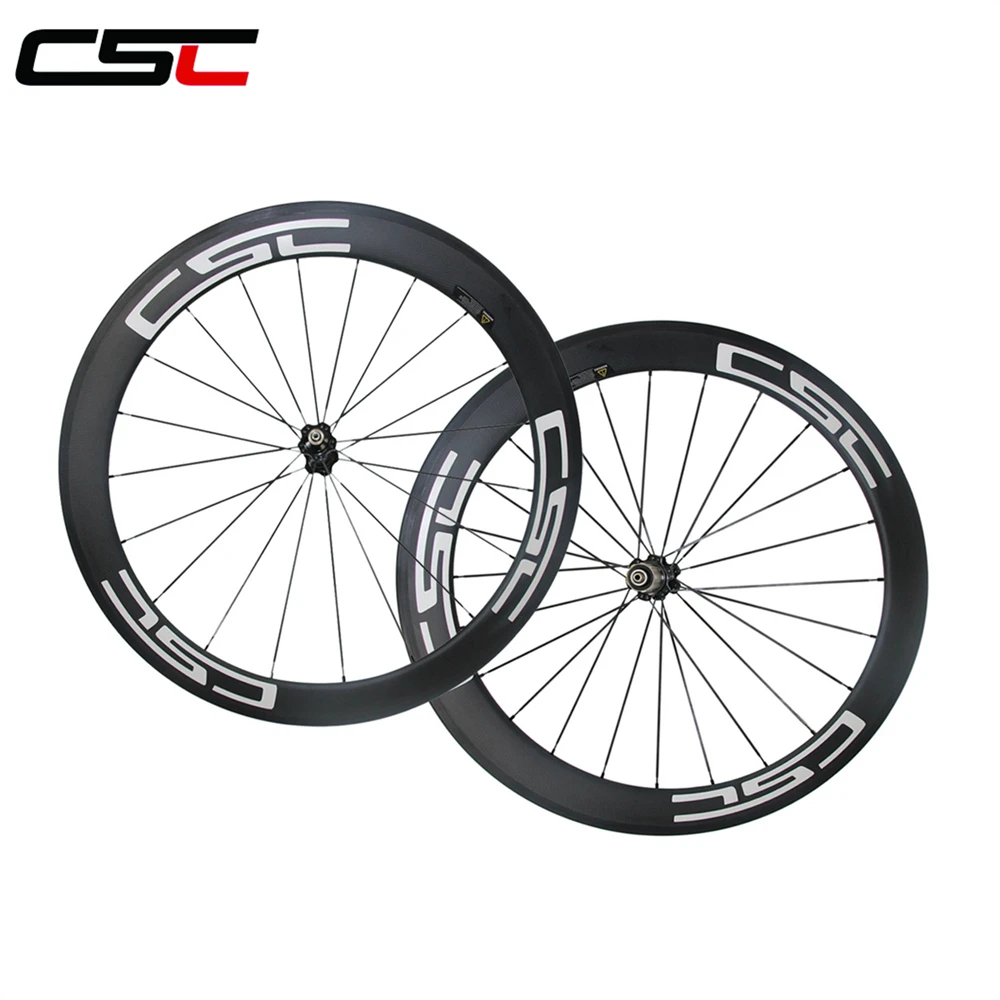 CSC 700C 24 38 50 60 88 мм Clincher трубчатый углеродный велосипед Дорожные колеса с novatec или R36 концентратор углеродная велосипедная колесная