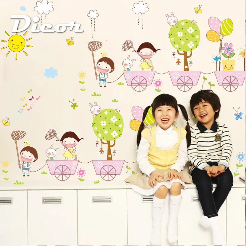 DICOR мультфильм детство Наклейка на стену домашний декор съемные иллюстрации