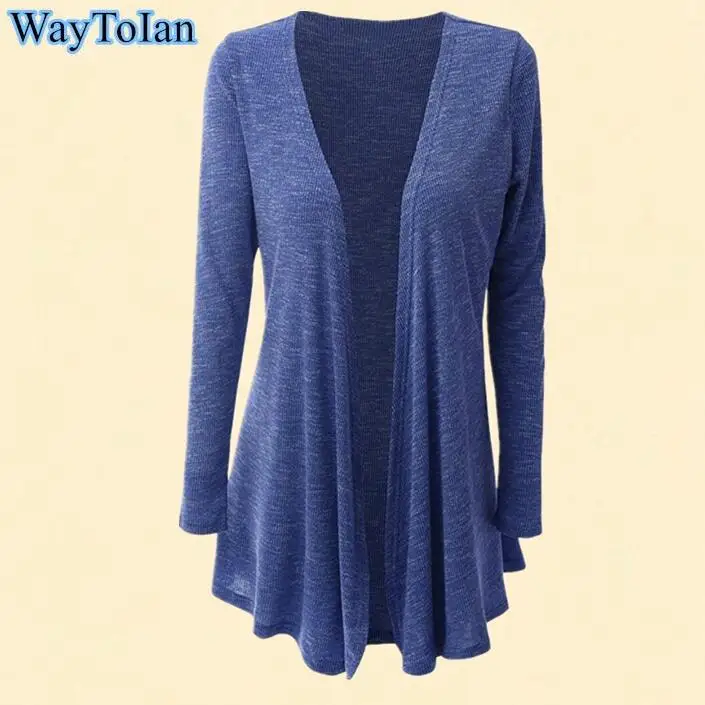 WayToIan женский кардиган осень длинный рукав нерегулярные длинные женские серые