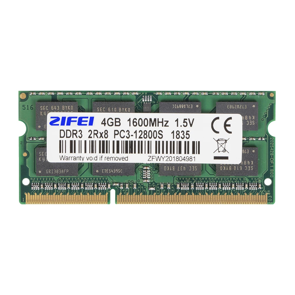 Оперативная память ZIFEI DDR3 ОЗУ 4 ГБ 8 1333 МГц 1600 1866 1 5 В и 35 в для ноутбука so