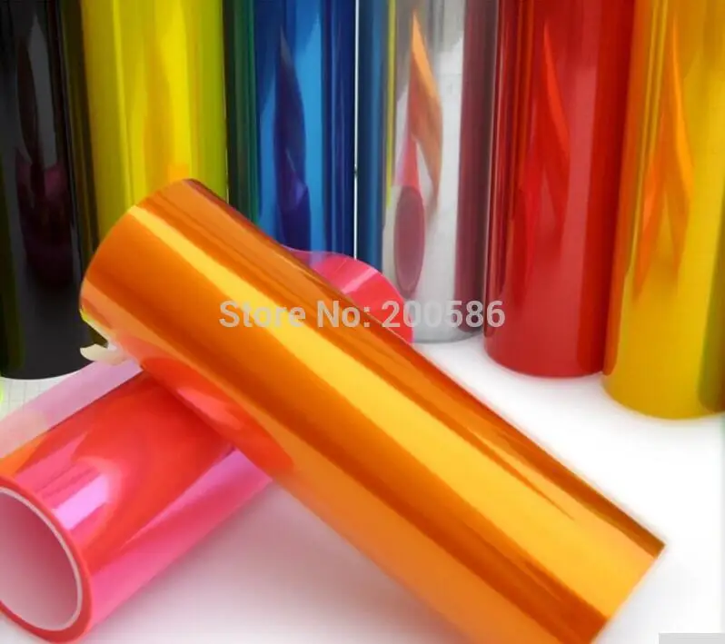 2 рулона/лот различные цвета фар Оттенок Винил для автомобильных огней тонировка