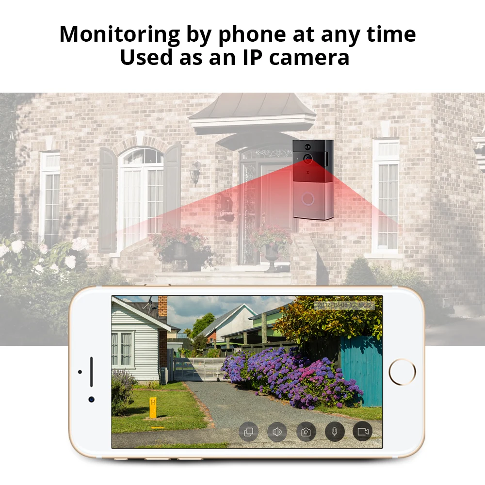FUERS 1080P HD беспроводной WiFi двусторонний дверной звонок домашний PIR детектор