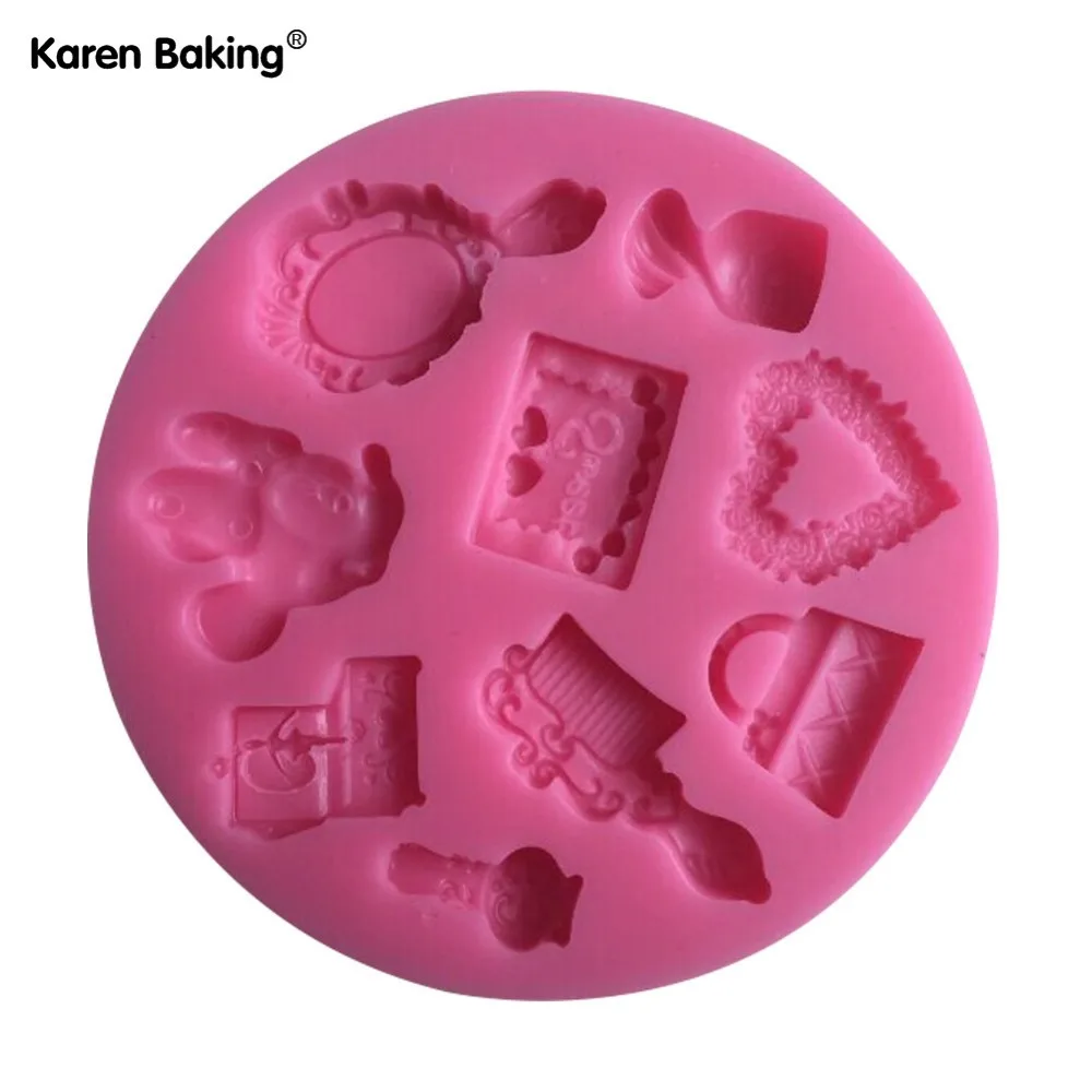 1 шт. животное мебель замок ключ любовь форма шоколада конфеты Jello 3D силиконовые