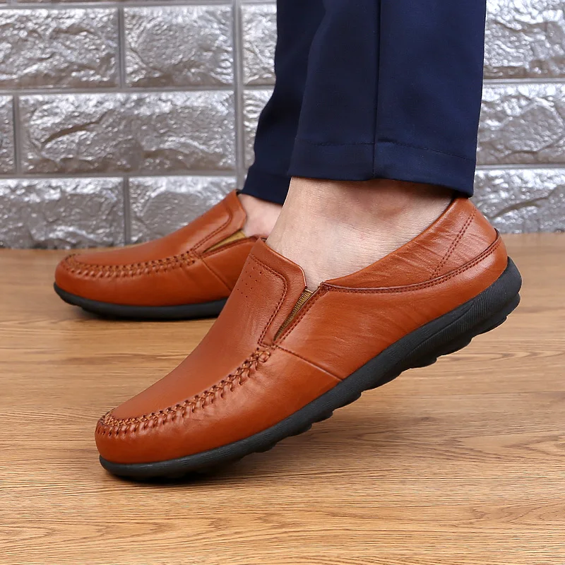 Мужская обувь ручной работы из натуральной кожи для вождения сезон весна-осень