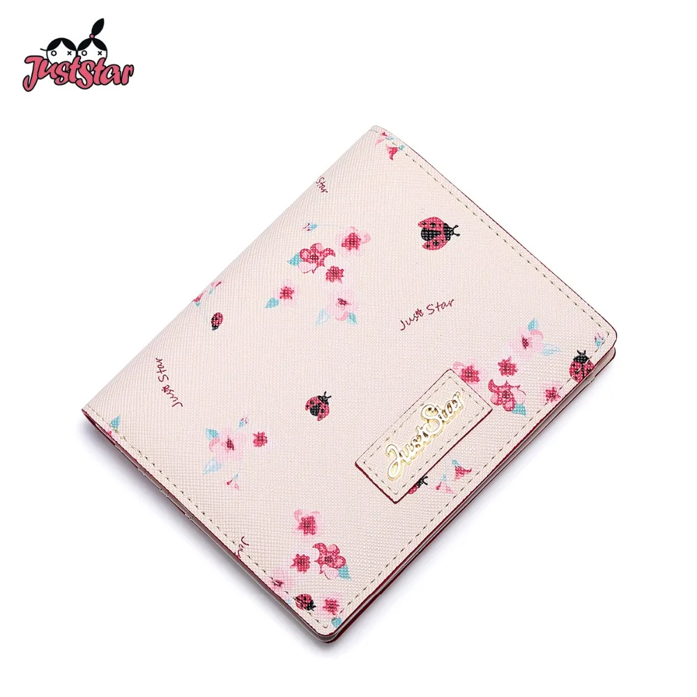 Женские кожаные кошельки JUST STAR Дамский модный цветок короткий кошелек для монет женский милый романтичный розовый весенний кошелек держатель для карт