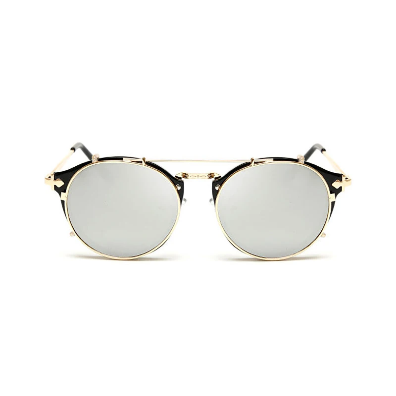 Мужские и женские очки в стиле стимпанк Kdeam круглые съемные солнцезащитные с
