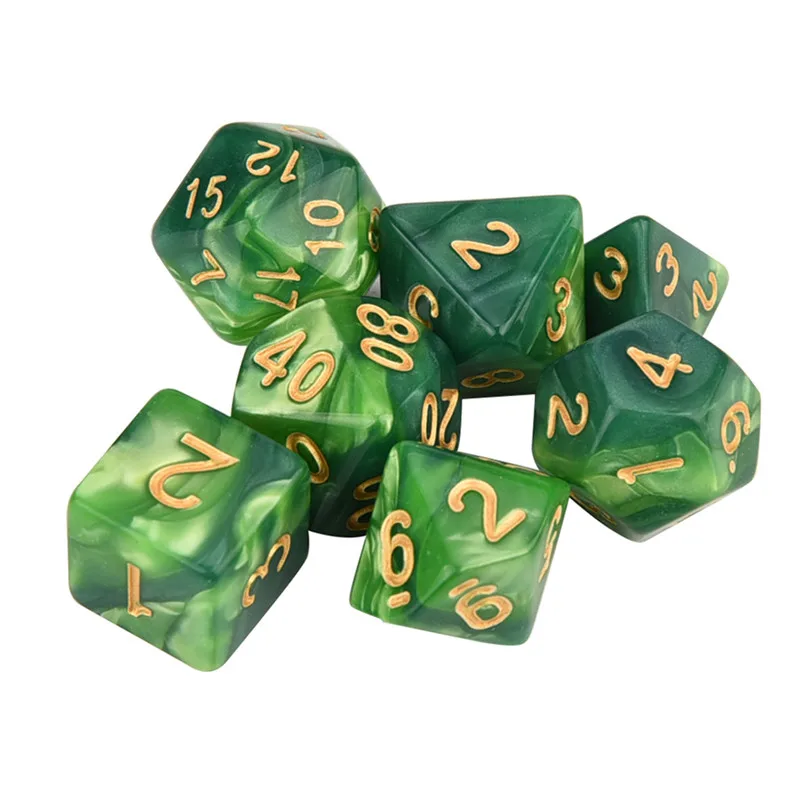 7 шт./компл. TRPG игра в кости полиэдральный D4 D20 мульти сторонее акриловое Рождество