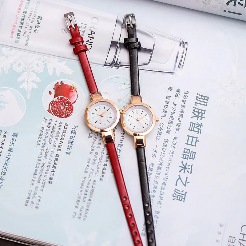 Повседневное женские наручные часы дамы браслет кварцевые для женщин PU платье