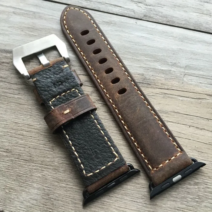 Зеленый черный коричневый хаки 38 мм 42 apple watch band специальный дизайн кожаный