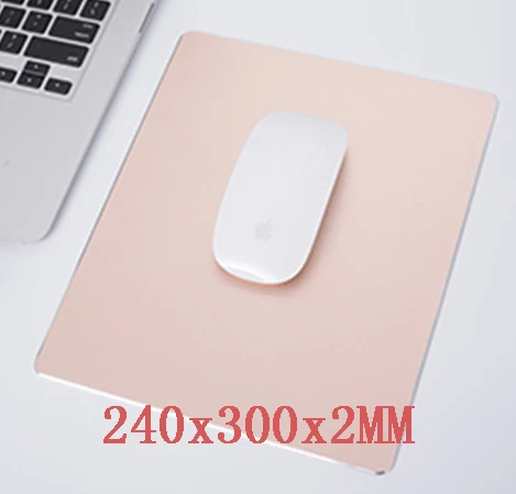 Large Aluminum Alloy Smooth Mouse Pad 24x30cm Hard Metal Slim Desk Mat Rubber Anti-slip Bottom Speed Control Mousepad For Gaming - Цвет: note the color