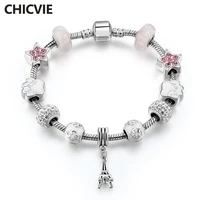 chicvie white dog claw star custom tower bracelets bangles charms for jewelry making bracelet for women bracelets sbr170070