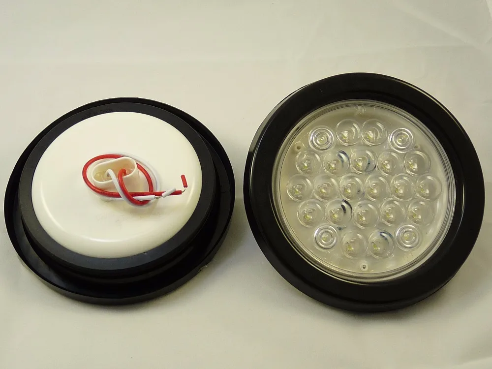 2x12 В 4 &quotкрасный круглый светодиодный светильник для прицепа лампа грузовика