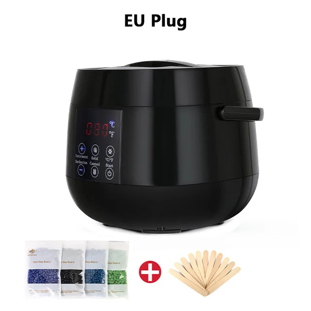 kit of black EU plug Инструмент для удаления волос, умный Профессиональный нагреватель воска, спа эпилятор для рук и ног, эпилятор для депиляции, ухода за кожей, парафин, восковая машина, комплект - Цвет: kit of black EU plug