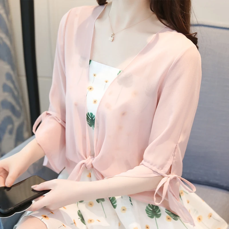 Модные шифоновые корейские Casaco Feminina Femme милые шорты с бантиком черная верхняя