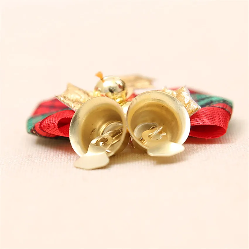 10pcs Mini Bow Christmas Tree Decoration Hanging Ornament Xmas Bowknot Pendant with Bells for Home navidad | Дом и сад