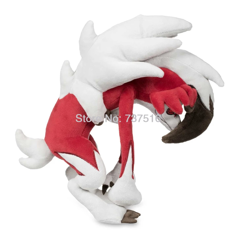 Новая плюшевая кукла с вышитыми глазами и зубастой усмешкой аниме Alolan Lycanroc