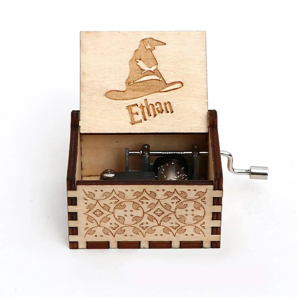 Прямая поставка антикварная резная деревянная музыкальная шкатулка ручной