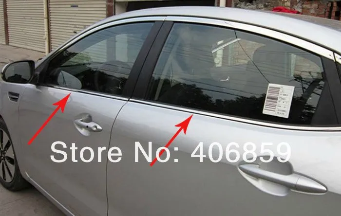 High quality stainless steel window trim strip(down a Set of 4pcs) For 2011-2012 KIA Rio/K2 4dr | Автомобили и мотоциклы
