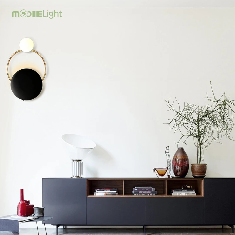 Modern Moon Glass Ball Wall Lamp Sconce Led Bedroom Light Fixture for Home Decor Nordic Living Room Corridor Luminaire G4 | Освещение