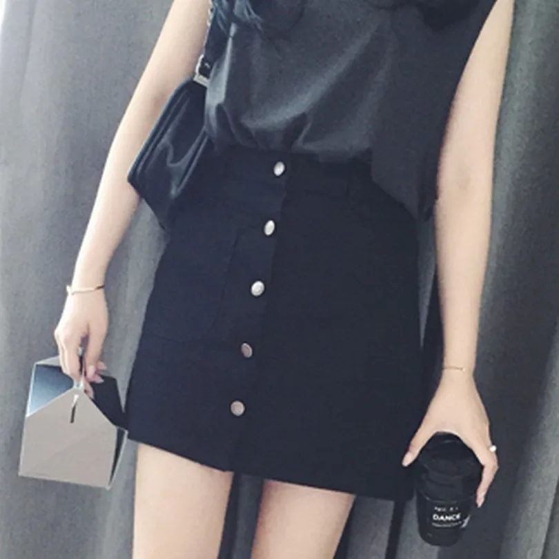 Новая Осенняя модная юбка трапециевидной формы для женщин однобортная