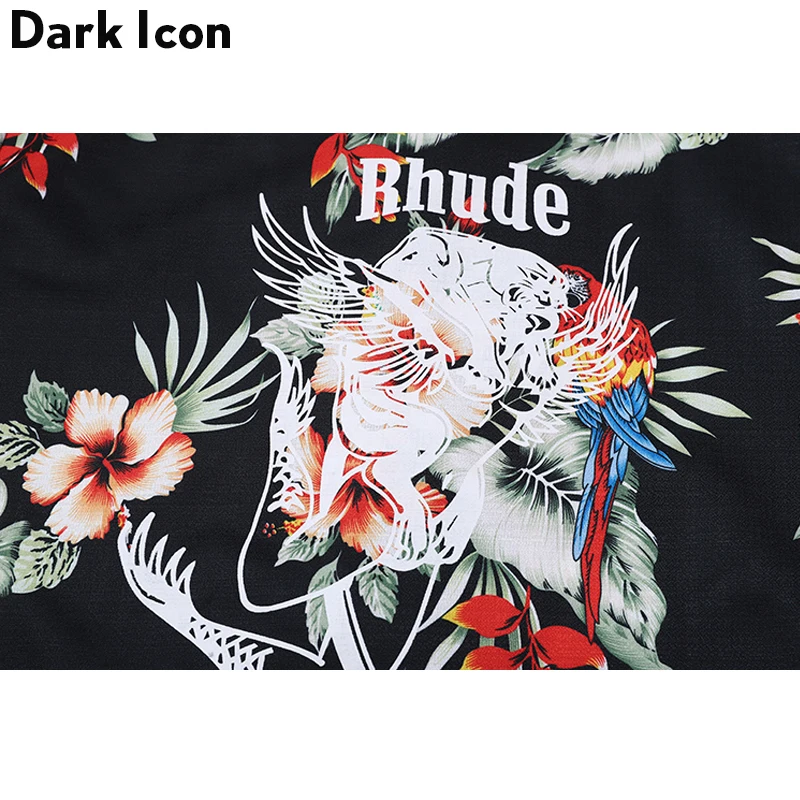 Мужские рубашки с коротким рукавом DARK ICON повседневные в стиле хип хоп лето