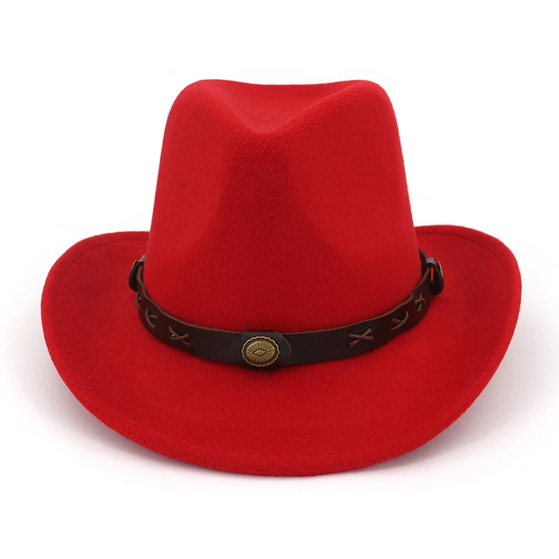 High quality Unisex Cowboy Sun protection visor Prairie style horse riding Felt hat men's Jazz hat Wide-brimmed hat