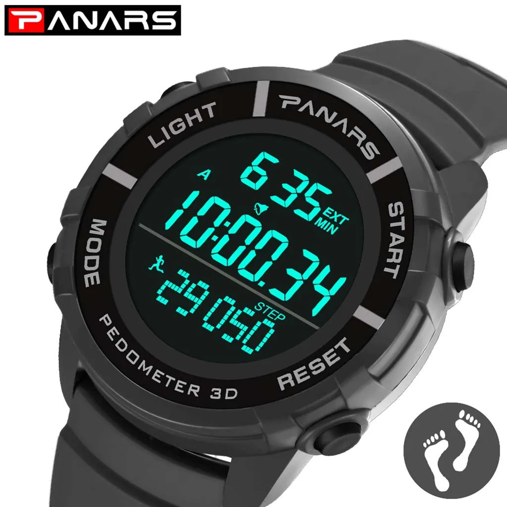 PANARS светодиодные электронные часы waterproof Running Step Counter мужские модные Спортивные часы наручные часы Reloj deportivo Wd4