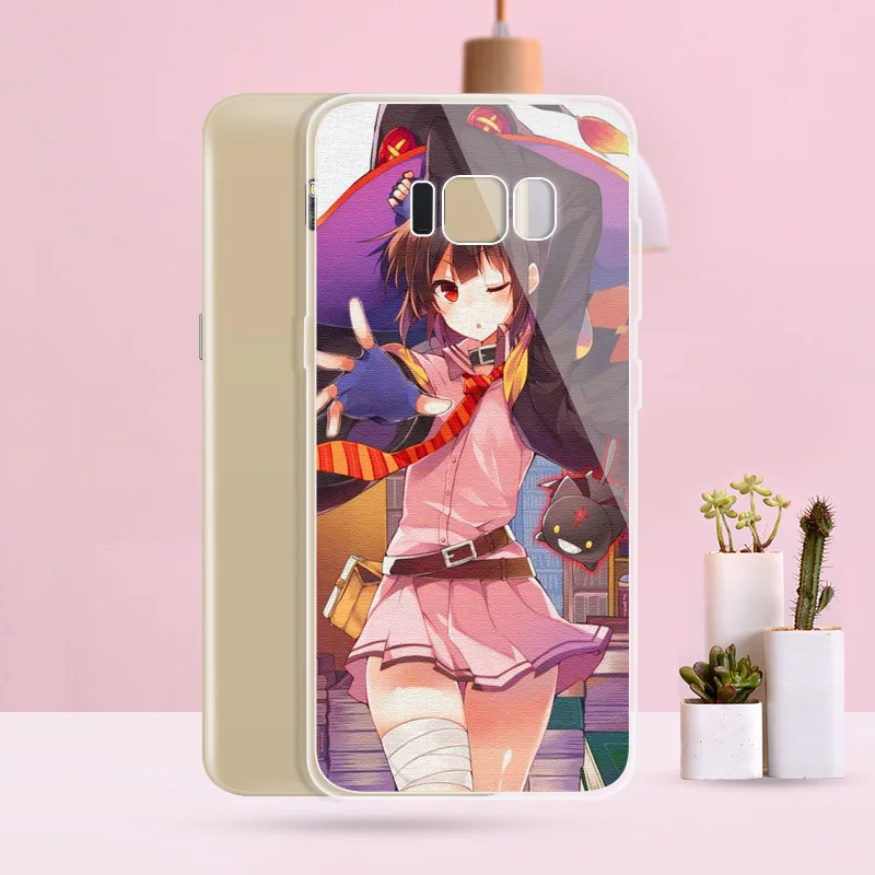 N142 Megumin Мягкий ТПУ силиконовый чехол для Samsung Galaxy A3 A5 A6 A7 A8 A9 M10 M20 S10 S10E Lite Plus 2017 2018 |