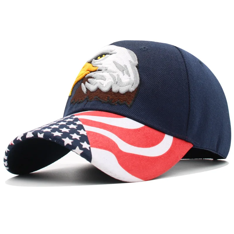 

Original Hot sales Eagle baseball cap, old glory cotton cap, embroidered cap with curved brim.