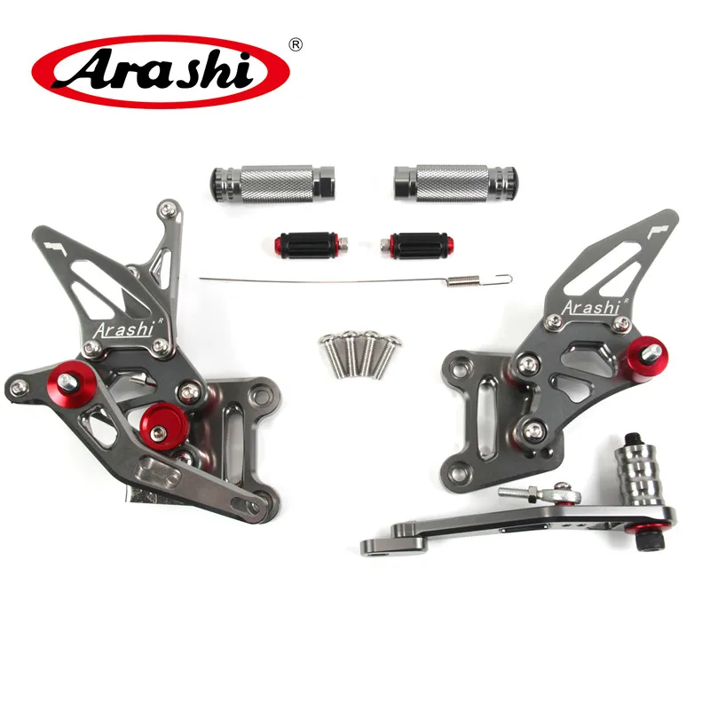 Серый Arashi GSX-R1000 CNC Регулируемые подножки для ног Rider Rearset подставка для ног для SUZUKI GSXR1000 GSXR 1000 GSX1000R - Цвет: Серый