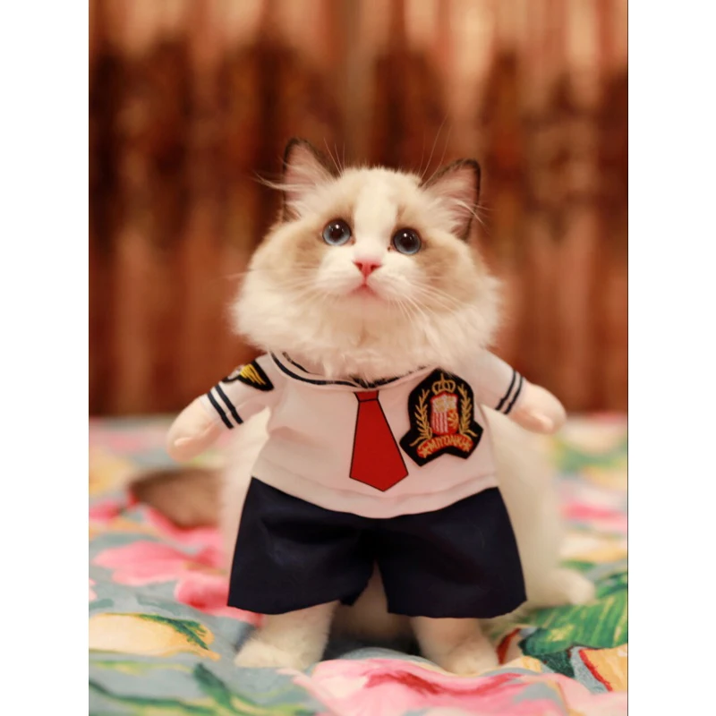 Костюм кошки/собаки костюм моряка одежда для маскарада маленьких средних кошек
