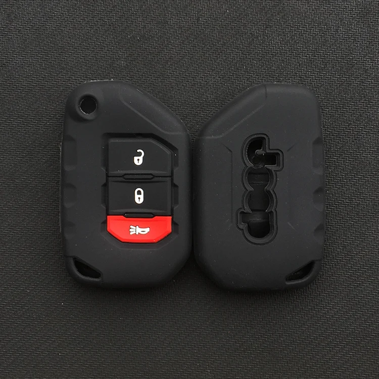 3 кнопки силиконовый резиновый чехол с капюшоном брелок для Jeep 2018 2019 Wrangler JL JLU