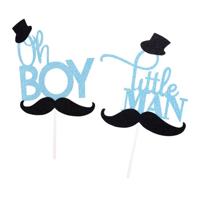 5 шт./лот симпатичный Топпер для торта Oh boy little Man с днем рождения джентльменская
