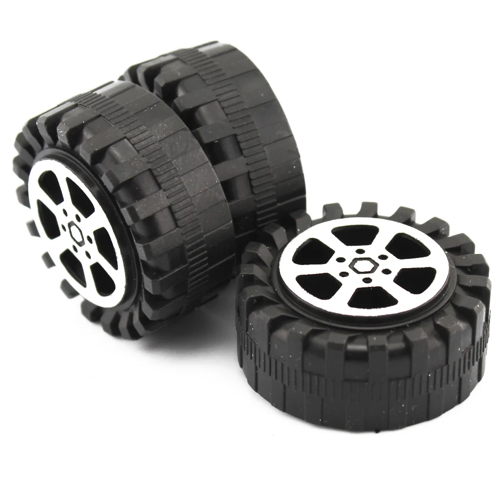 

10Pcs 2*42mm Plastic Tires 2mm Hole Aperture Wheel Tyres Black for DIY Model Toys Car Robot DIY Material Kit Handmade Assembly