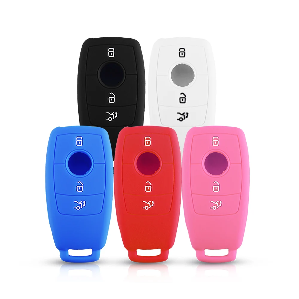 KEYYOU 3 кнопочный чехол для ключей Fob Силиконовый Mercedes Benz AMG 2017 E класс W213 силиконовый