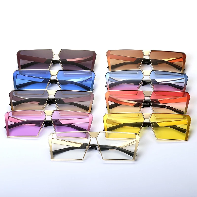 Rectangle Sunglasses Oversized Women Street Fashion Trend 2019 Style Ocean Lenses Sun Glasses | Аксессуары для одежды
